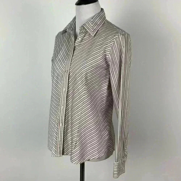 Charter club top size 10 P white red black striped - Picture 6 of 8